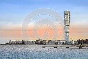 Turning Torso Building in West Harbour area of Malmo